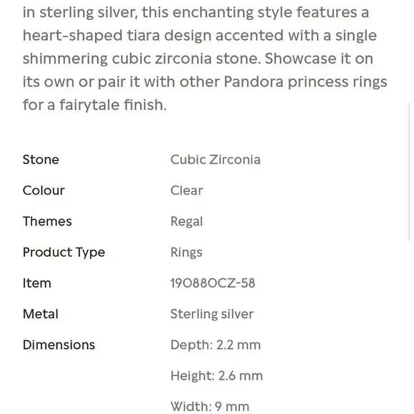 Pandora Ring Bundle with dust bags, and charm lock opener with cleaning brush - Picture 6 of 11